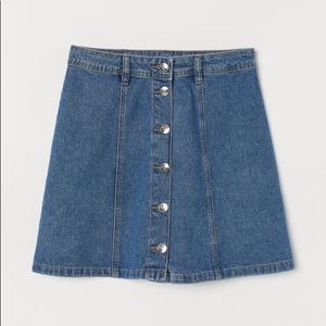 H&M A-Line Blue Denim Skirt